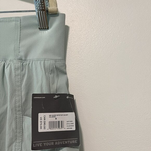 Eddie Bauer Ascent NWT Guide Ripstop Skort in Celadon Size 8 - Picture 3 of 9